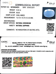 9.32/CT Natural Blue Sapphire with Govt Lab Certificate-4551